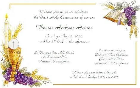 Invitaciones de comunión clásicas