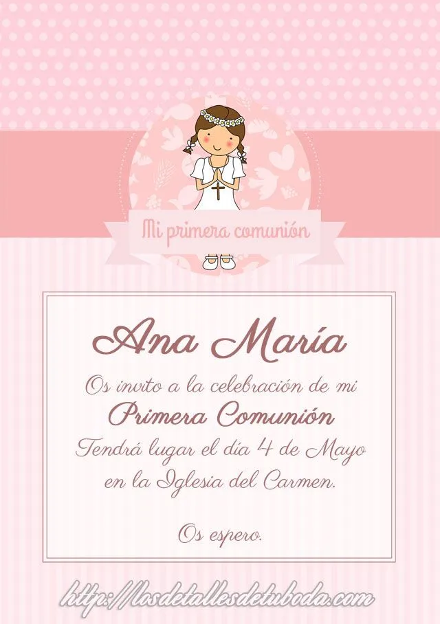 Invitaciones de comunión para descargar gratis - Tienda online Invitaciones de comunión para descargar gratis - Tienda online