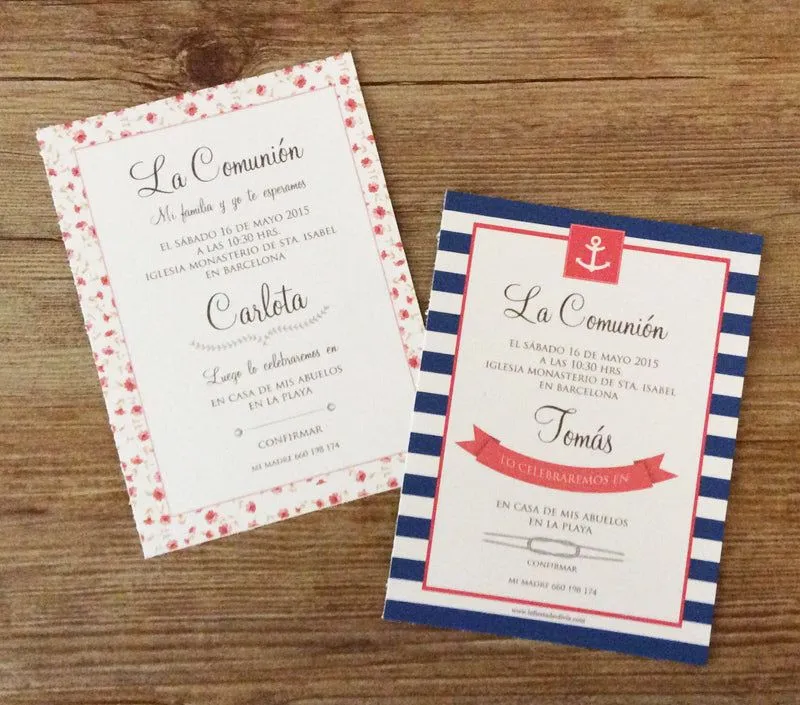 Invitaciones de Primera Comunión gratis – La Fiesta de Olivia