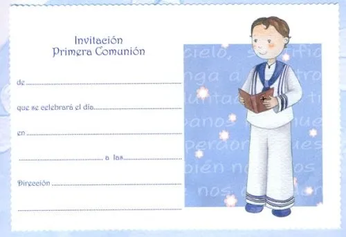 Me gusta la clase de religión: Invitaciones de primera comunión Me gusta la clase de religión: Invitaciones de primera comunión