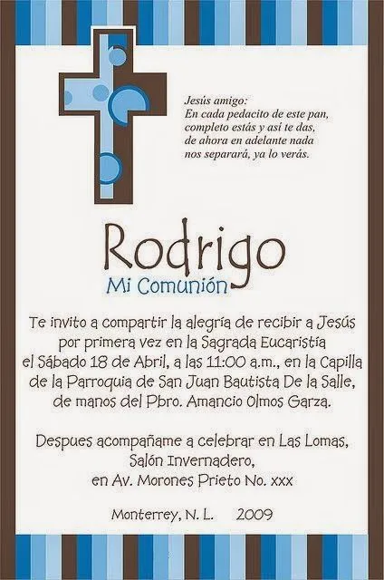 Invitaciones comunión impresión gratis | Fiestas Infantiles