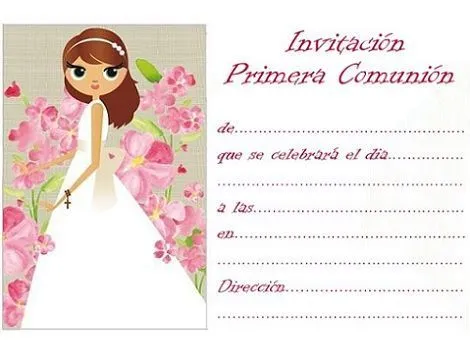 Dibujo niña comunión imprimir - Imagui