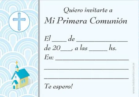 Invitaciones de comunión para imprimir gratis