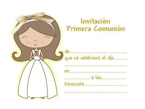 Nuevas invitaciones de comunión para imprimir gratis | Detalles ...