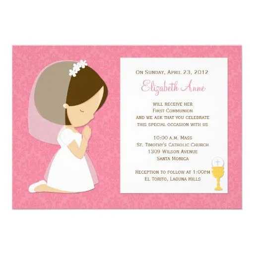 Invitaciónes de primera comunión para niña para imprimir gratis ... Invitaciónes de primera comunión para niña para imprimir gratis ...