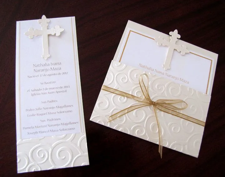 invitaciones para bautizo elegantes niña - Buscar con Google | MI ...