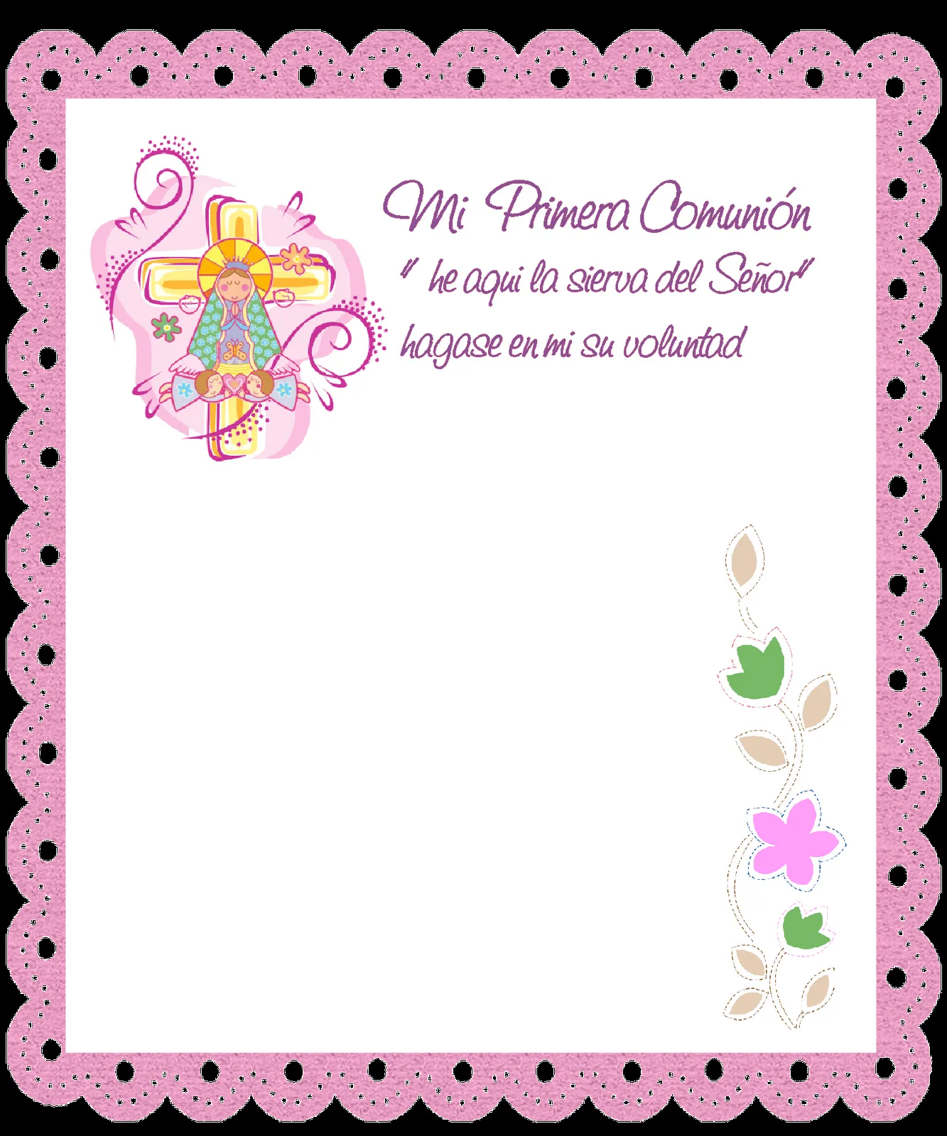 Invitaciones para la Primera Comunión gratis - Imagui