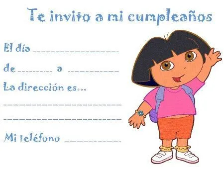 Invitaciónes de Dora la exploradora para editar - Imagui