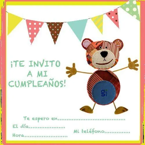 Ideas de invitaciones de cumpleaños para niños con el Oso Traposo ... Ideas de invitaciones de cumpleaños para niños con el Oso Traposo ...