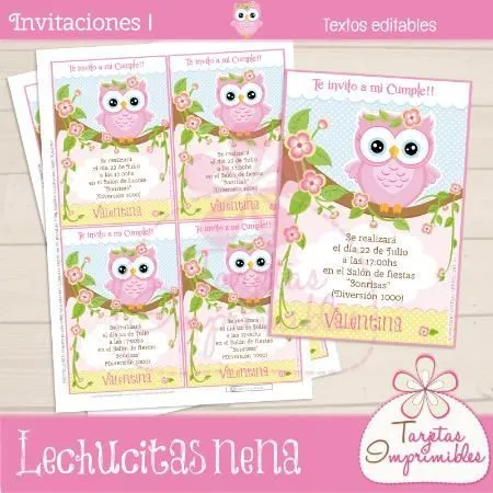 Tarjetas o Invitaciones Lechucitas para fiestas temáticas ... Tarjetas o Invitaciones Lechucitas para fiestas temáticas ...
