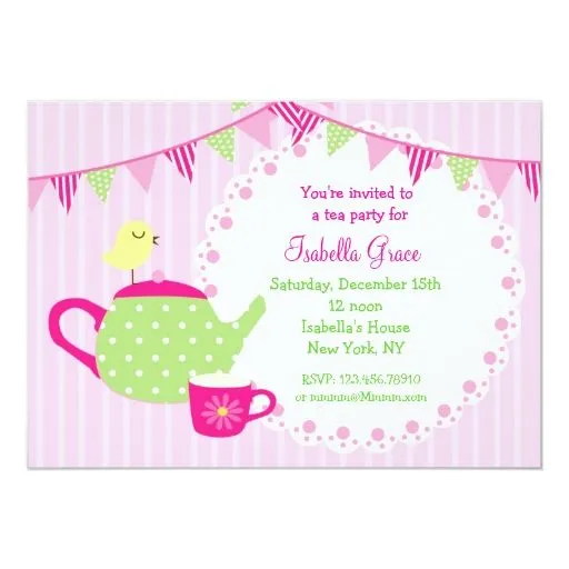 Invitaciones del cumpleaños de la fiesta del té invitación 12,7 x ... Invitaciones del cumpleaños de la fiesta del té invitación 12,7 x ...
