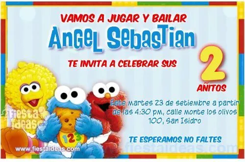 Cumple plaza sesamo tarjeta - Imagui