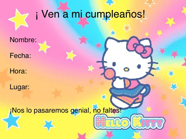 Invitaciones para cumpleaños de Hello Kitty - Imagui