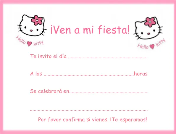 Invitaciones cumpleaños Hello Kitty : Locos por Hello Kitty