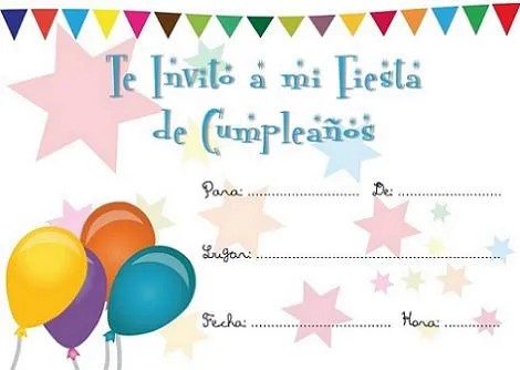 Invitaciones de cumpleaños para imprimir