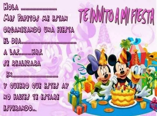 Invitaciones de cumpleaños para imprimir ~ Frases de cumpleaños