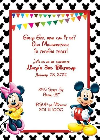 Invitaciónes de Mickey Mouse gratis para imprimir - Imagui Invitaciónes de Mickey Mouse gratis para imprimir - Imagui