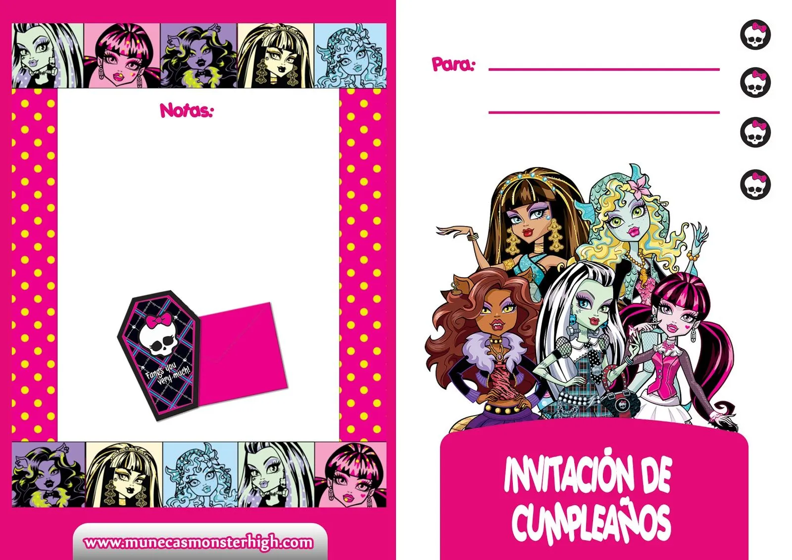 JUEGOS MONSTER HIGH: Invitaciones de cumpleaños Monster High para imprimir JUEGOS MONSTER HIGH: Invitaciones de cumpleaños Monster High para imprimir