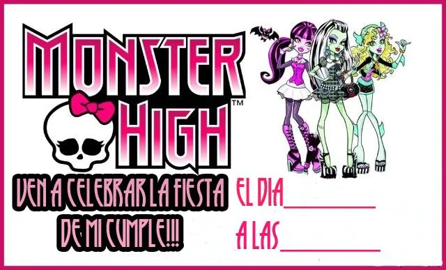 Invitaciones de cumpleaños de Monster High | Manualidades faciles Invitaciones de cumpleaños de Monster High | Manualidades faciles