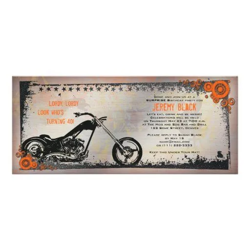 Invitación del cumpleaños del motorista o de la mo de Zazzle. Invitación del cumpleaños del motorista o de la mo de Zazzle.