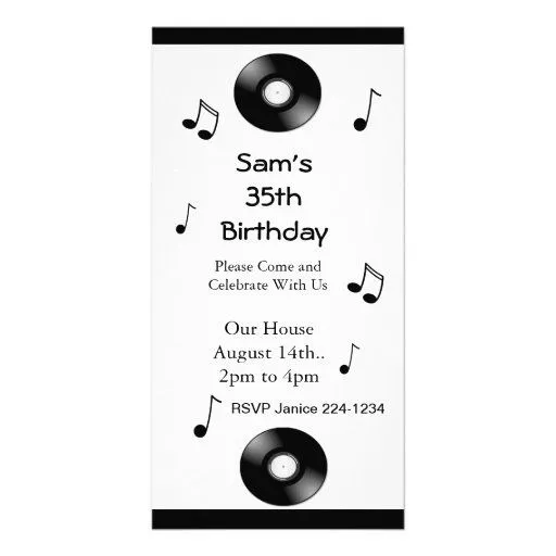 Invitaciones del cumpleaños de las notas musicales tarjetas ...