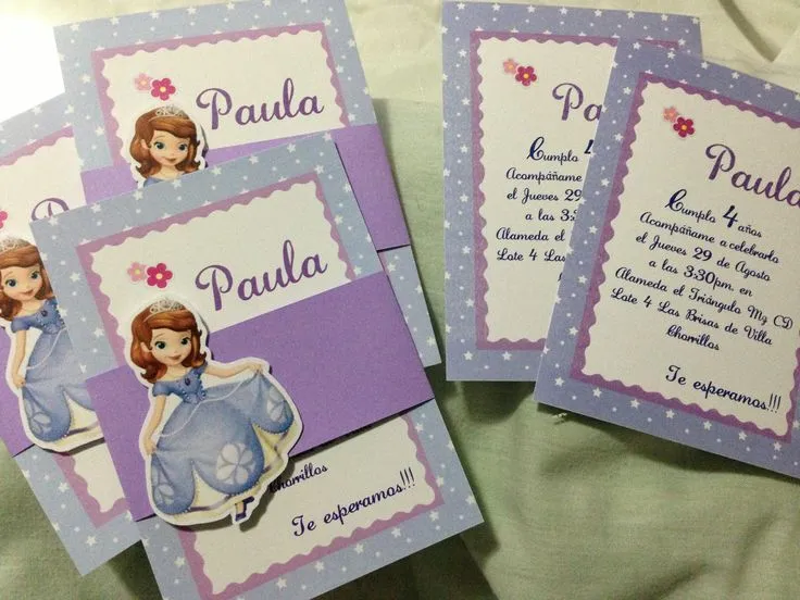 Invitaciones de Cumpleaños Princesa Sofía en alto relieve | De ...