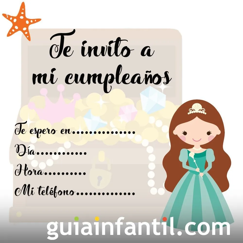 Invitaciones de cumpleaños con princesas de cuento Invitaciones de cumpleaños con princesas de cuento