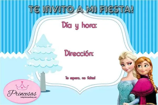 Invitaciones de Cumpleaños de Frozen para imprimir gratis ...