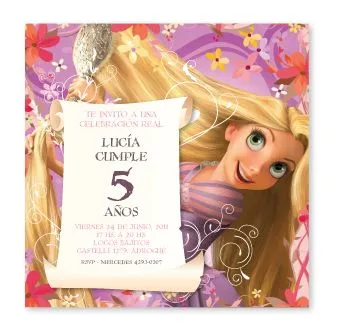 Invitación para cumpleaño rapunzel - Imagui