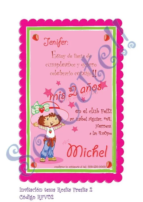 Invitaciónes de cumpleaños de rosita fresita para imprimir - Imagui Invitaciónes de cumpleaños de rosita fresita para imprimir - Imagui