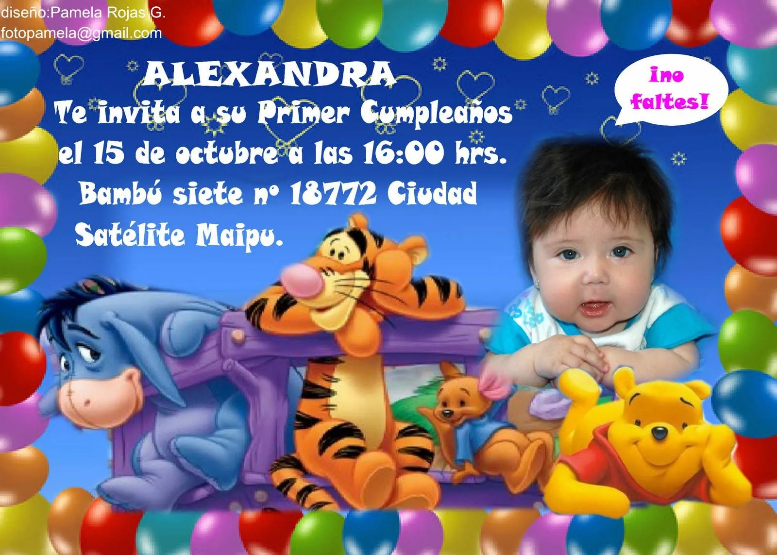 INVITACIONES CUMPLEAÑOS WINNIE THE POOH
