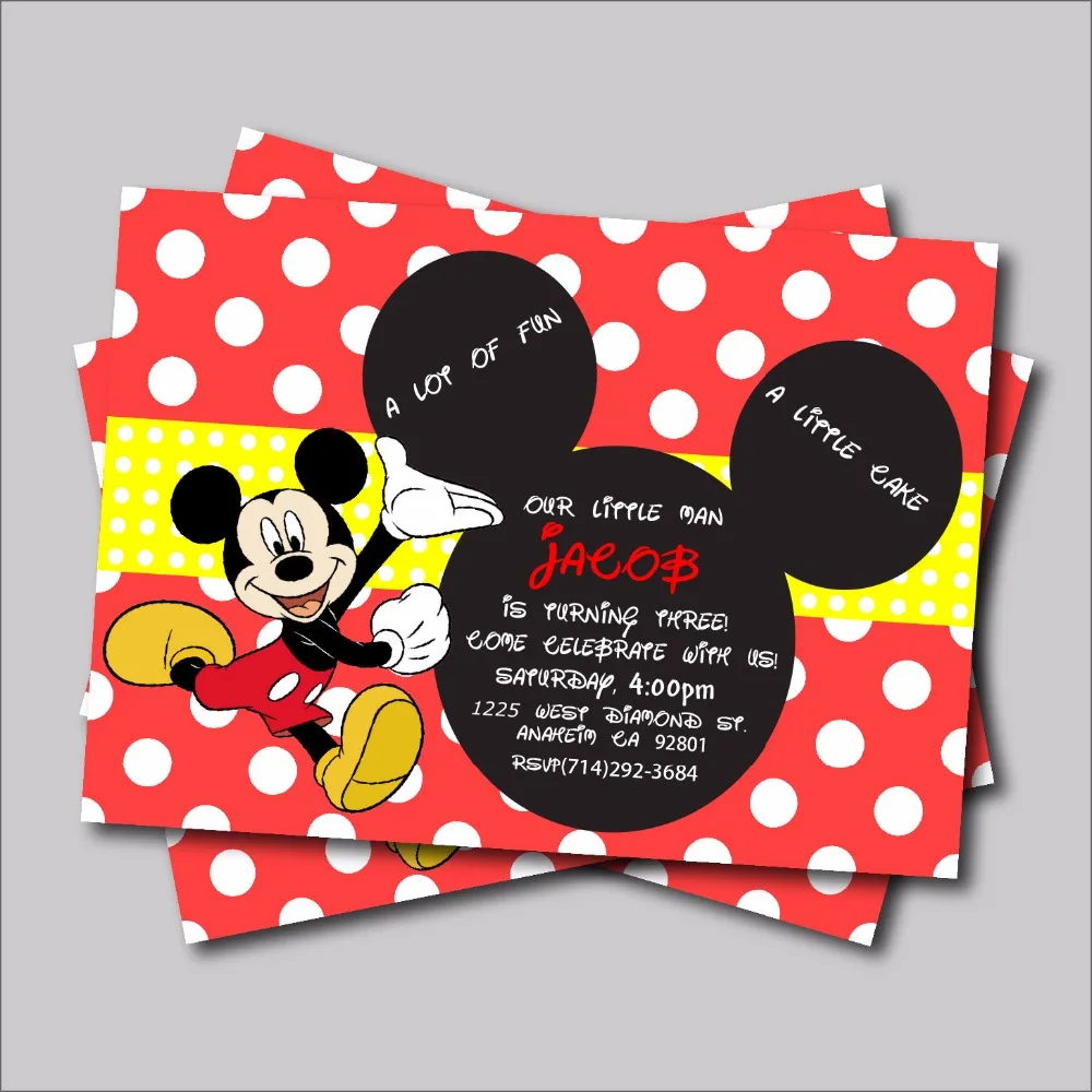 Invitaciones De Cumplea&ntilde;os De Mickey Mouse - Compra lotes ...