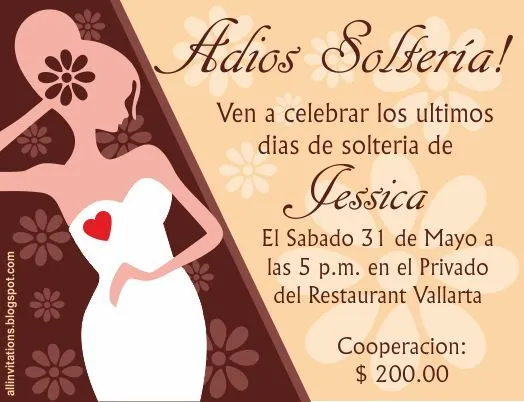 Invitación Despedida de Soltera con Corazon | All Invitations