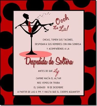 Invitaciones despedidas de solteras para imprimir Invitaciones despedidas de solteras para imprimir