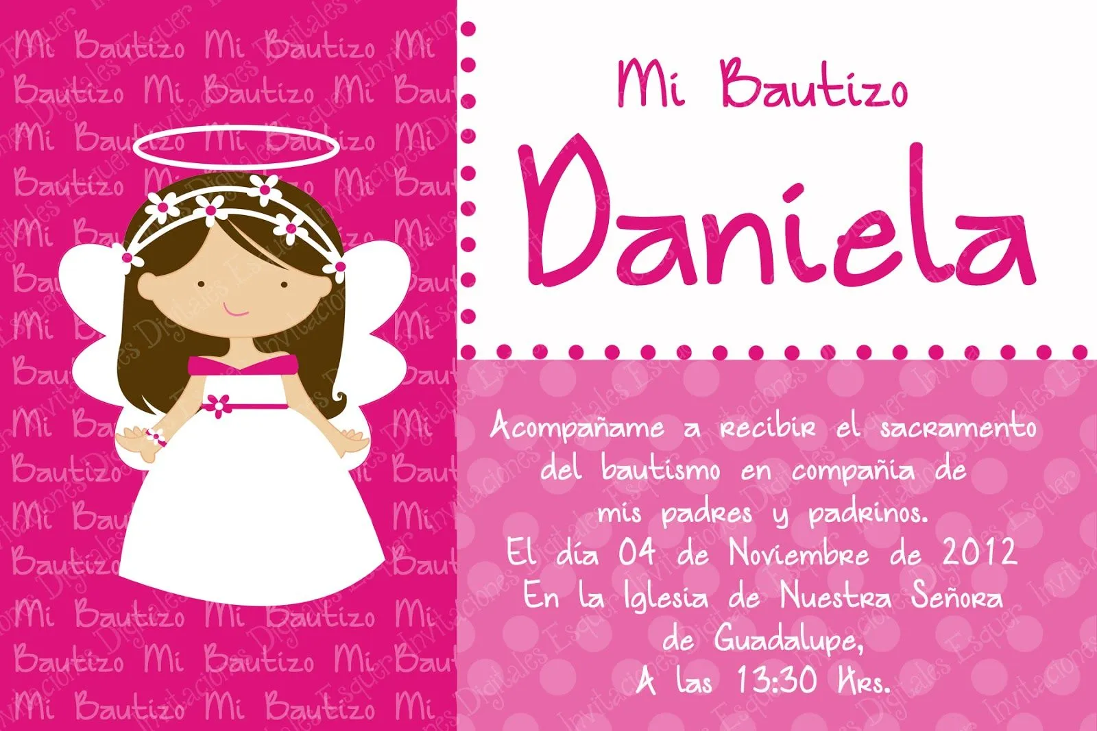 Invitaciones Digitales Esquer: Bautizo