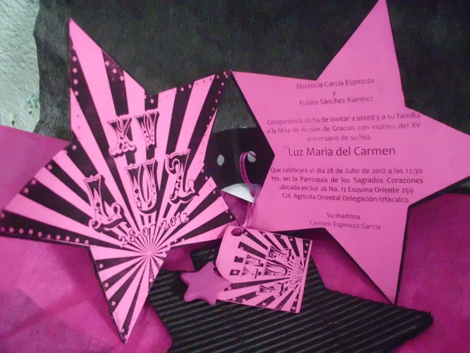 Invitaciones para 15 años en forma de estrella - Imagui