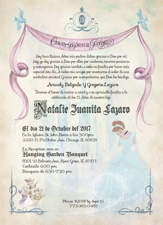 Invitaciones para fiesta de princesa