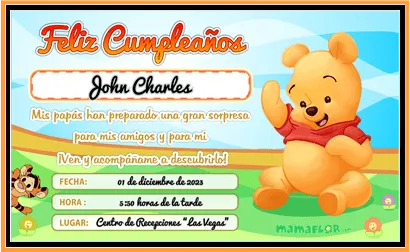 Invitaciónes de Winnie Pooh para imprimir - Imagui