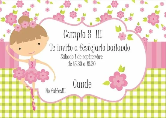 Invitaciones para Fiestas de Niñas : Fiestas Infantiles Decoracion