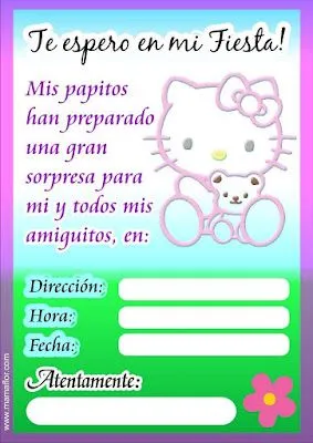 Tarjetas de Hello Kitty para imprimir gratis - Imagui