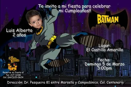 TARJETAS INVITACION BATMAN - Imagui