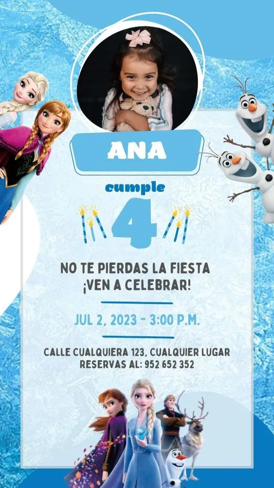 Invitaciones de Frozen para【EDITAR GRATIS】- Invita Jass