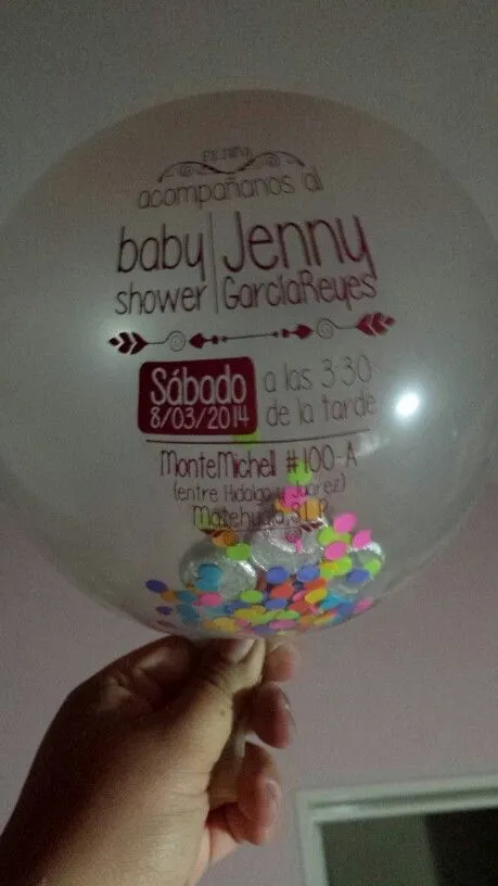 Invitaciones en globo | Baby shower | Pinterest