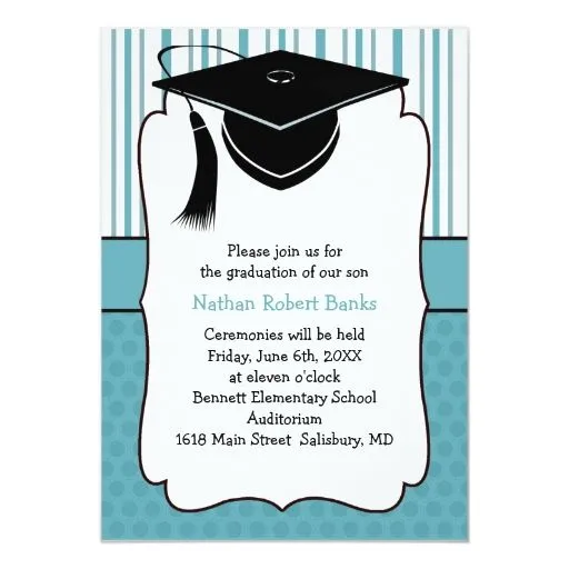 Invitaciones de la graduación de los niños (para invitación 12,7 x ... Invitaciones de la graduación de los niños (para invitación 12,7 x ...