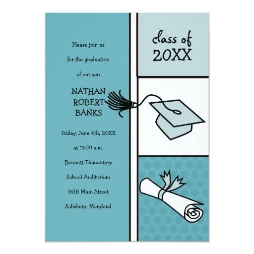 Invitaciones de la graduación de los niños (para invitación 5" x 7 ... Invitaciones de la graduación de los niños (para invitación 5" x 7 ...
