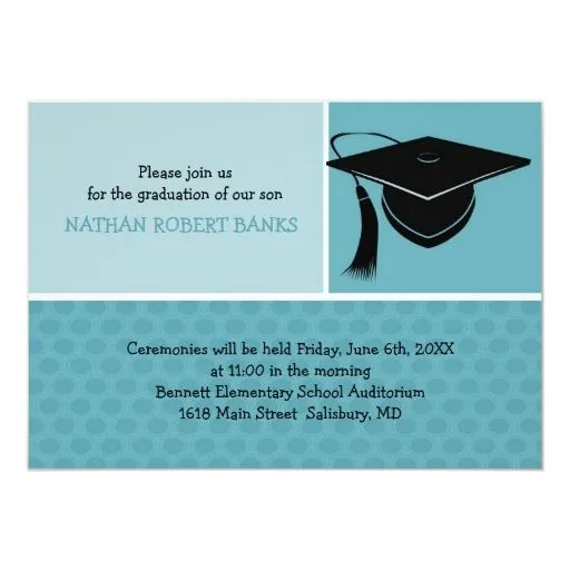 Invitaciones de la graduación de los niños (para invitación 5" x 7 ... Invitaciones de la graduación de los niños (para invitación 5" x 7 ...