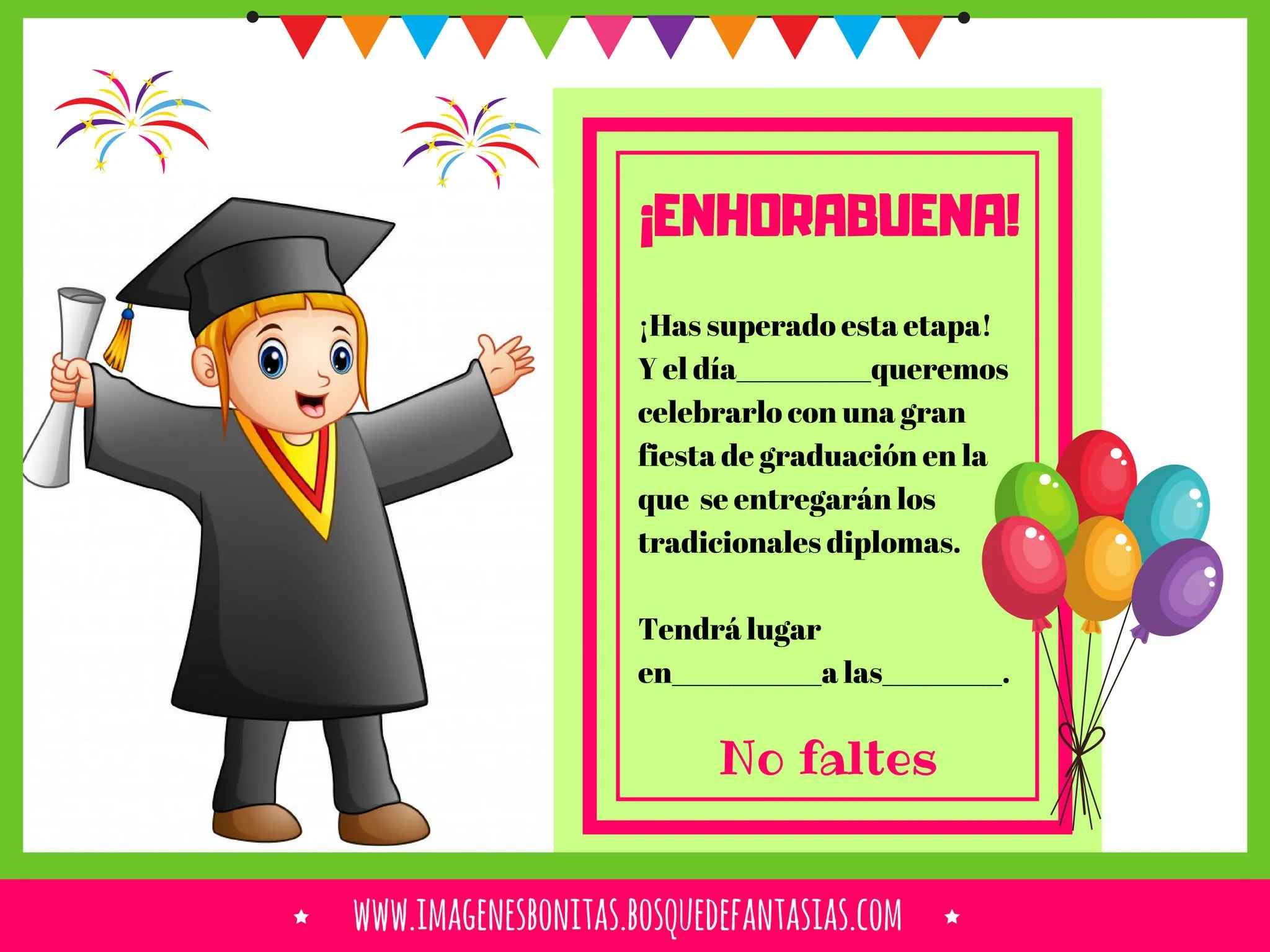 INVITACIONES PARA GRADUACIONES ® Tarjetas infantiles