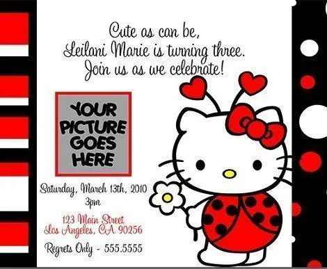 Invitaciones de Hello Kitty para imprimir