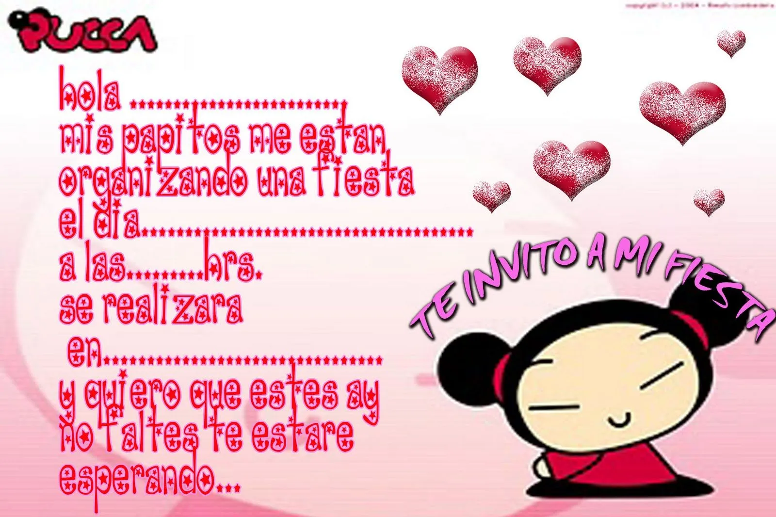Tarjetas de cumpleaños para imprimir: Pucca Tarjetas de cumpleaños para imprimir: Pucca