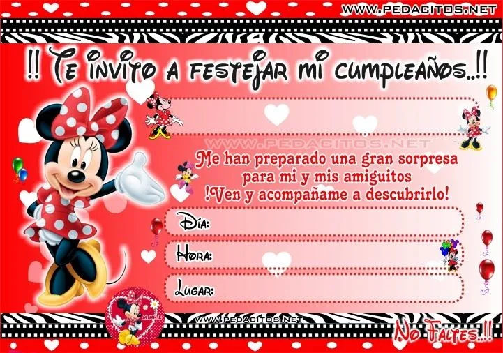 Invitaciones para Imprimir - Tarjetas para Rellenar GRATIS ...